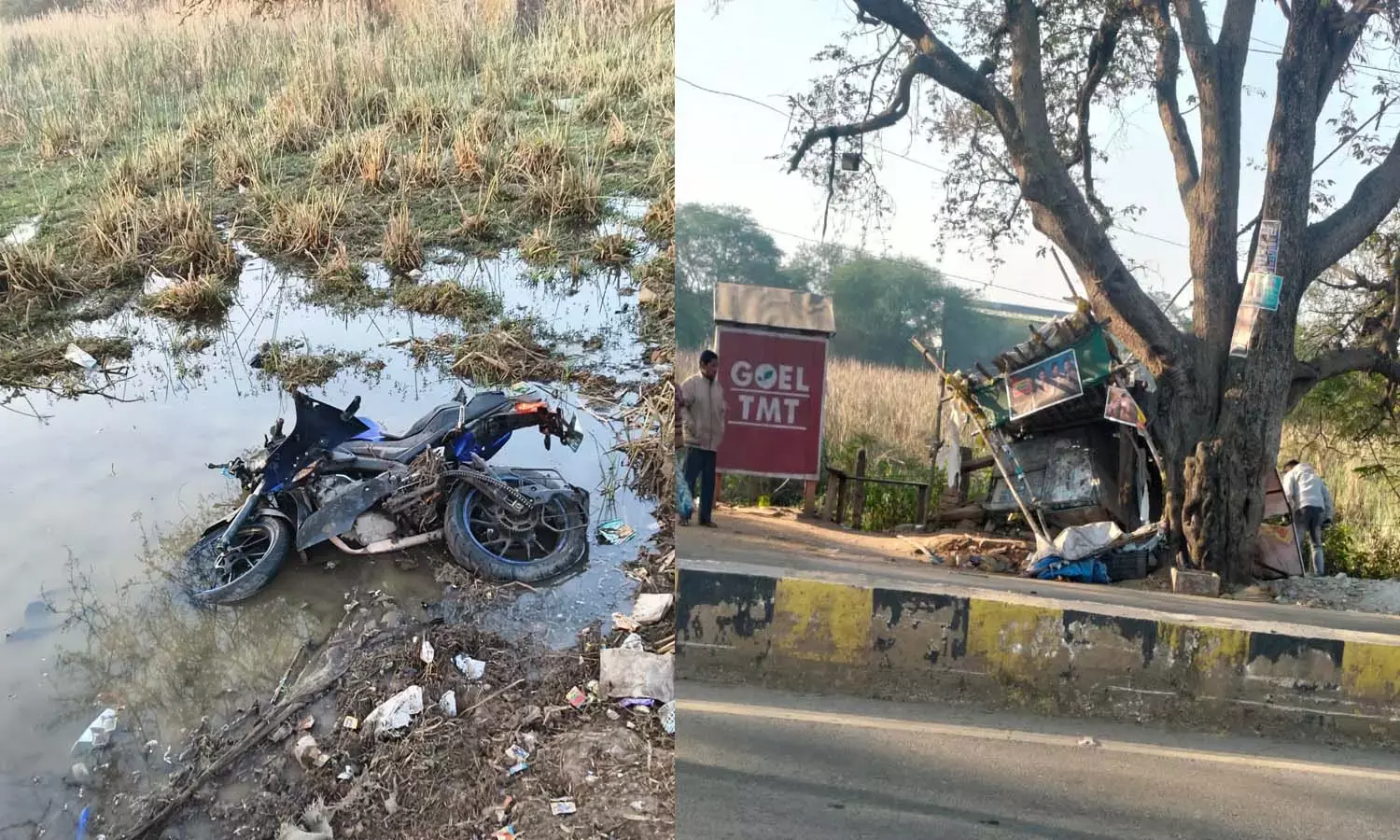 स्टंट करते खेत में घुसा बाइक : चार लड़के कर रहे थे रेसिंग , एक की मौत