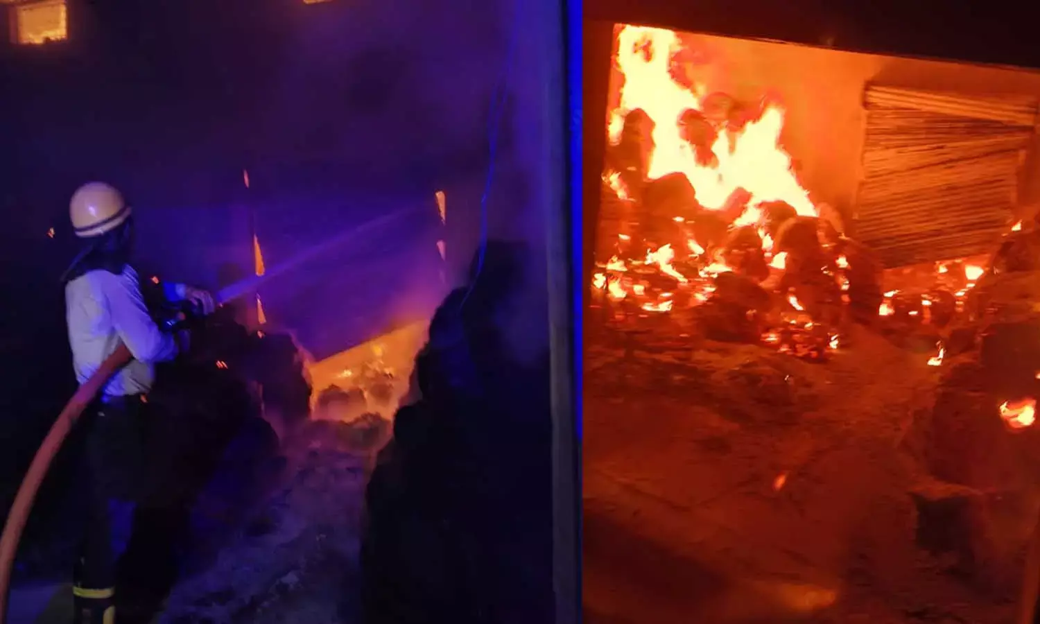 राइस मिल में लगी भीषण आग