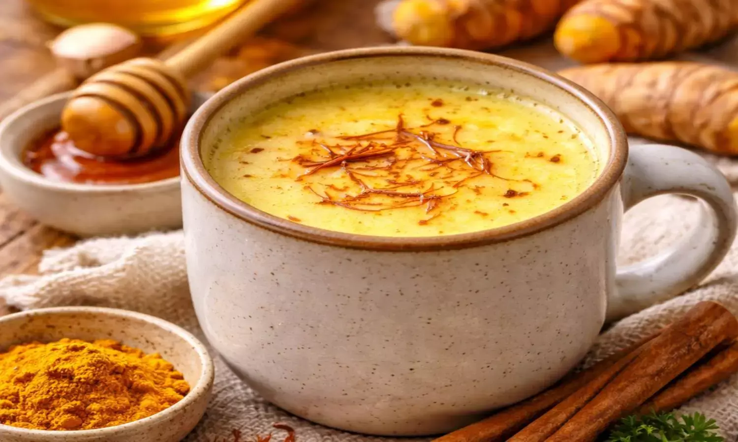 health benefits of kesar haldi milk