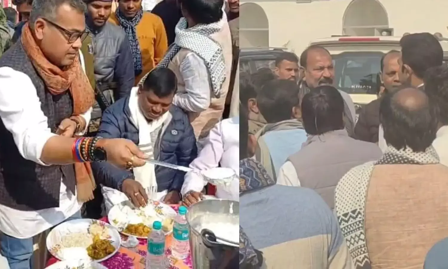 jamui mp arun bharti makar sankranti bhoj LJP R Workers Dispute