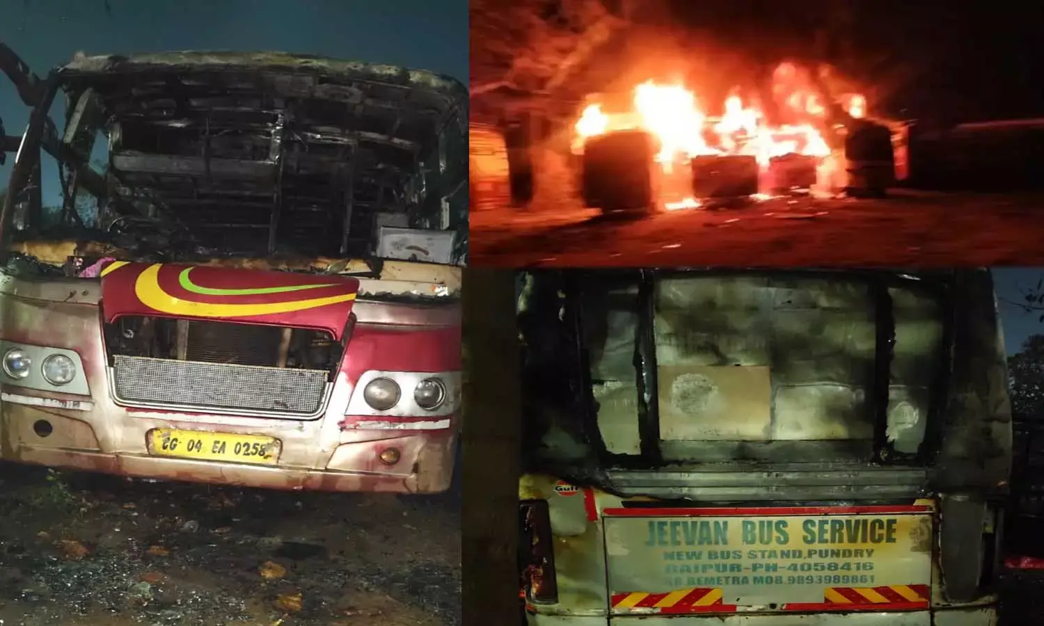 रायपुर के ISBT में देर रात भीषण आग