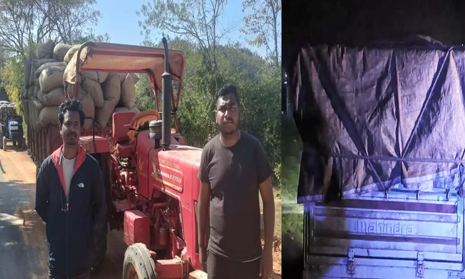 जशपुर पुलिस की बड़ी कार्रवाई : ट्रैक्टर और पिकअप से 123 क्विंटल धान अवैध परिवहन करते पकड़ा