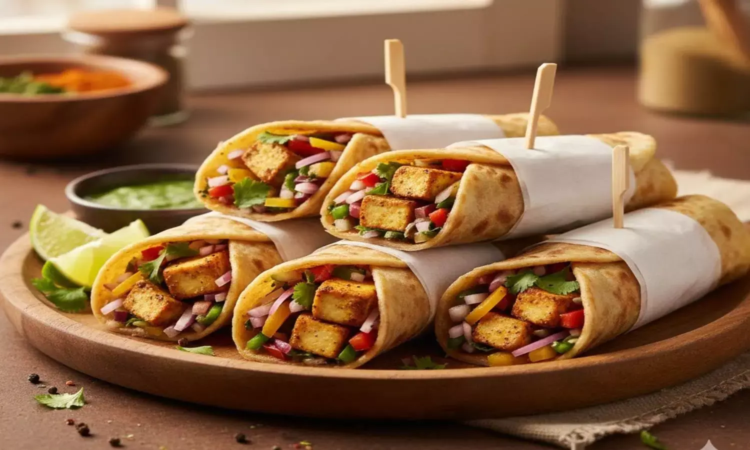 how to make veg paneer kathi roll recipe at home