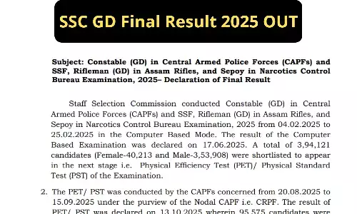 SSC GD Final Result 2025 OUT SSC GD Final Result 2025 OUT