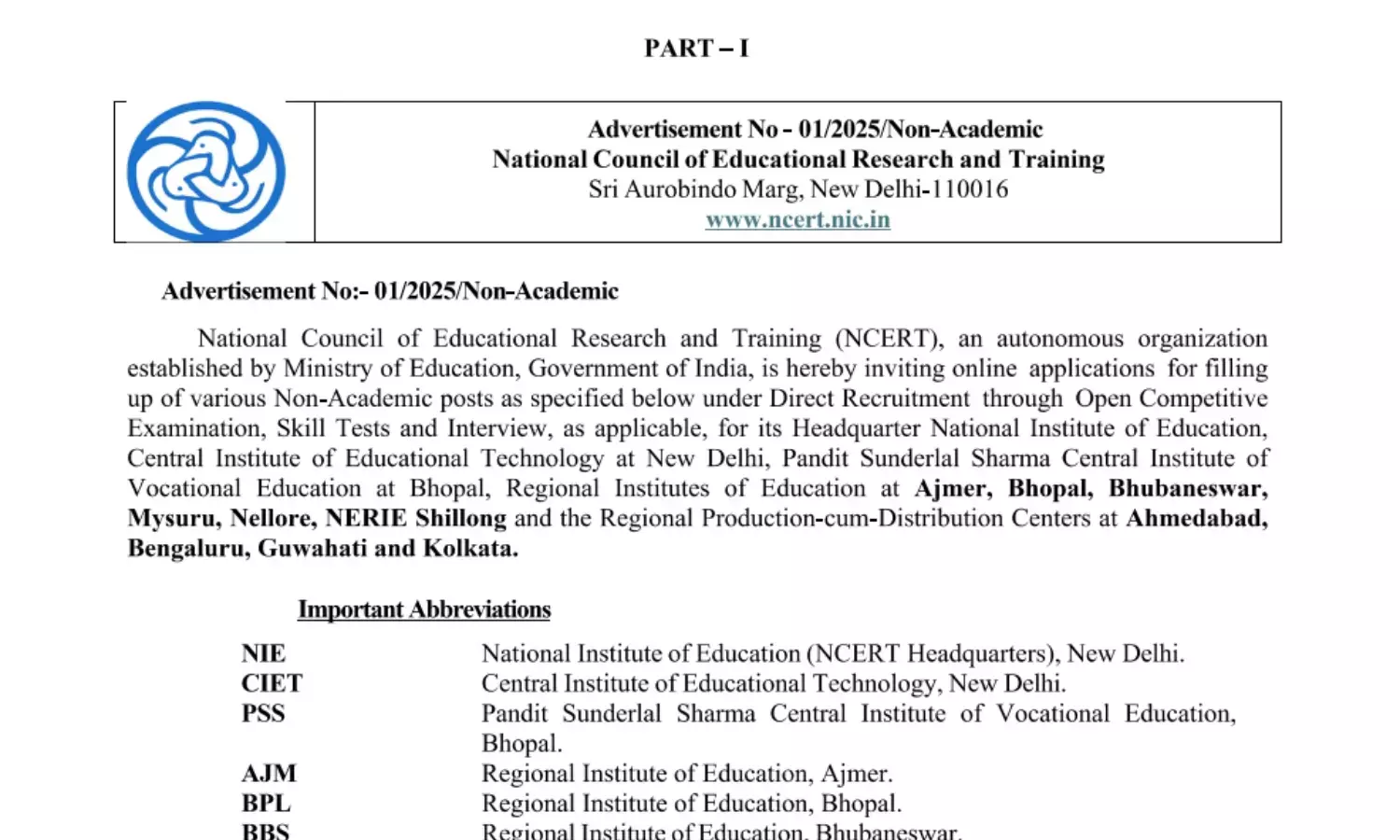 NCERT Recruitment 2026 Non-Academic Posts apply soon