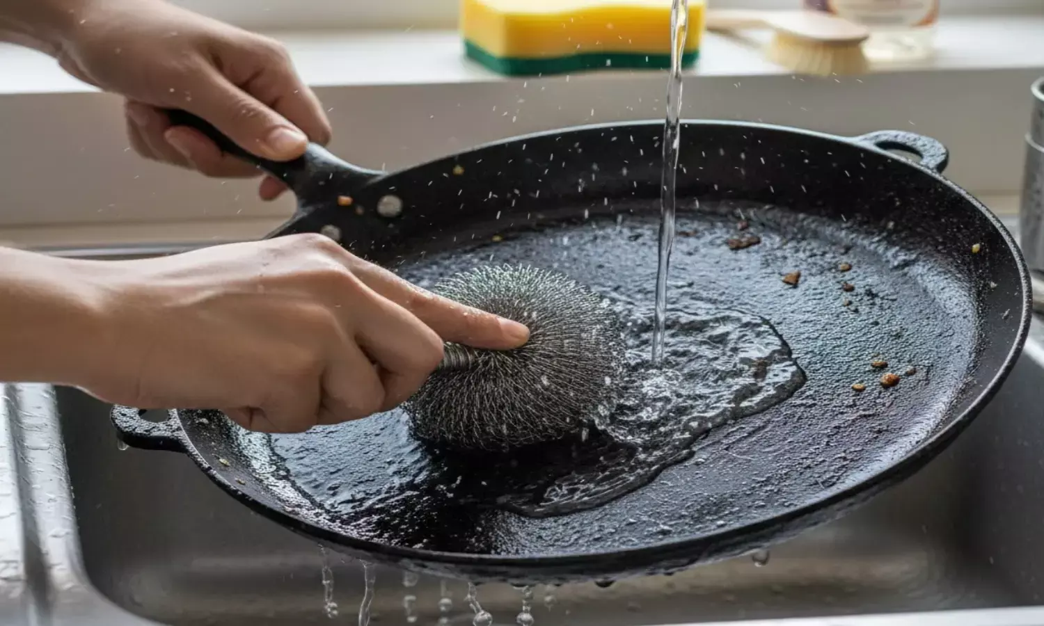 How to clean burnt tawa at home