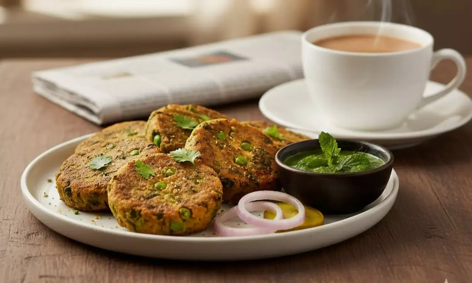 how to make palak matar tikki at home