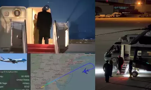 US President Donald Trump Air Force One News Davos Visit US President Donald Trump Air Force One News Davos Visit