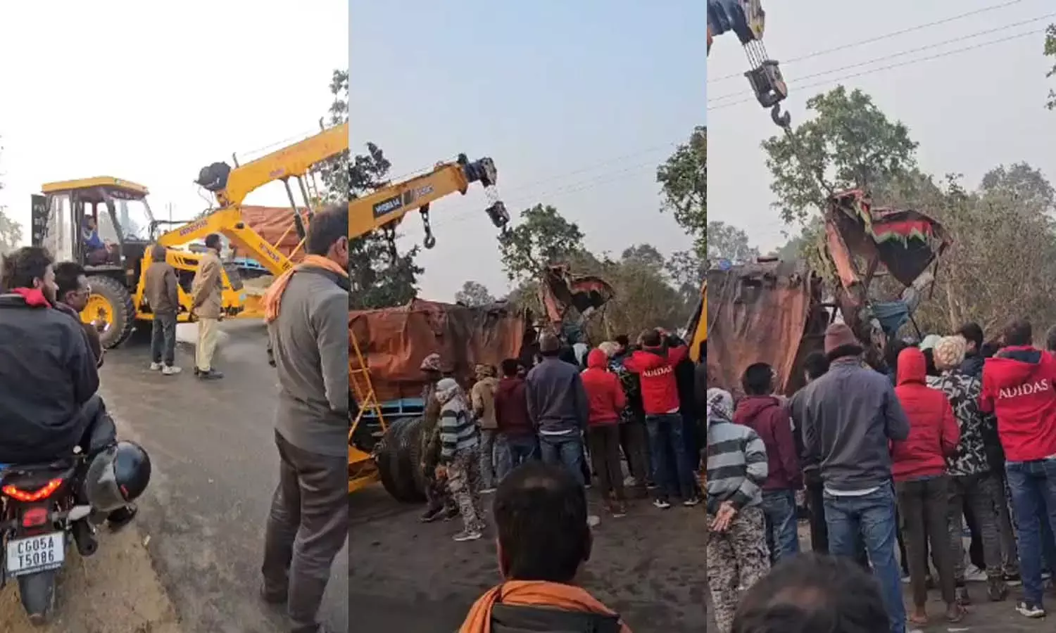 आमने-सामने भिड़े दो ट्रक आमने-सामने भिड़े दो ट्रक