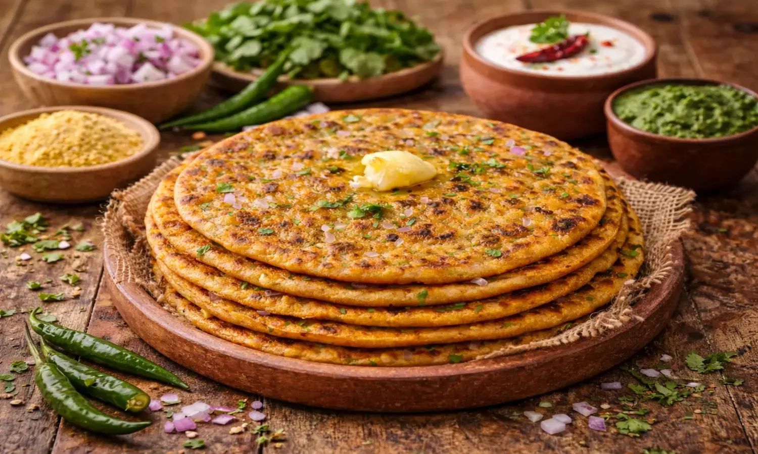 how to make besan pyaj paratha at home
