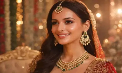 दुल्हन के चेहरे पर चमक