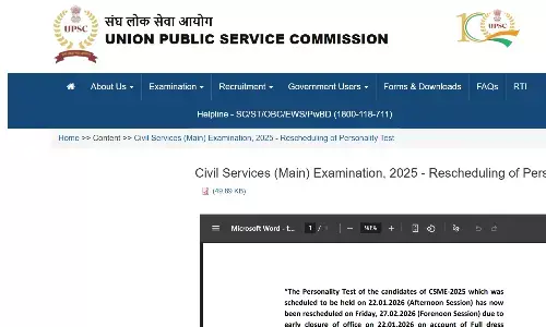UPSC CSE Mains Interview 2025 Postponed