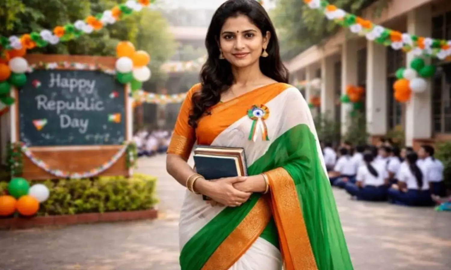 गणतंत्र दिवस के लिए साड़ी लुक