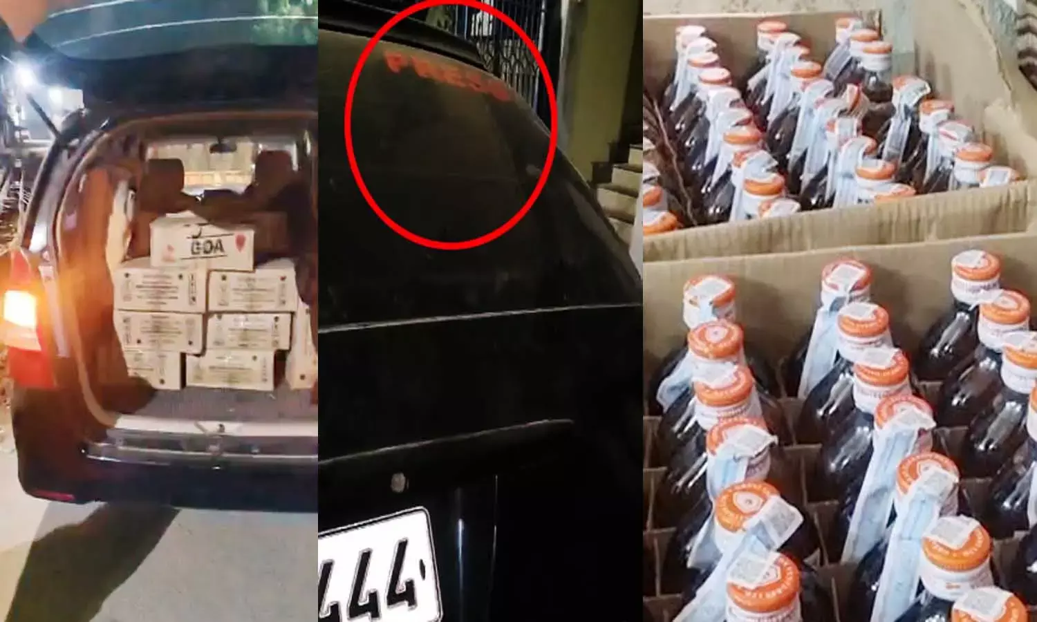 लग्जरी इनोवा से 15 पेटी अंग्रेजी शराब जब्त