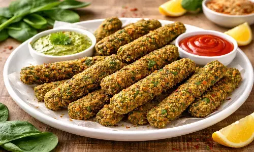 how to make palak sticks at home