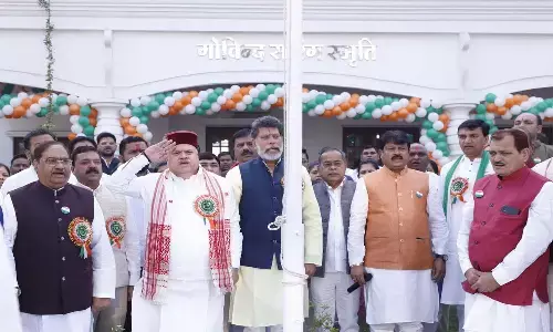 बीजेपी के प्रदेश कार्यालय में गणतंत्र दिवस पर फहरा तिरंगा : महामंत्री अजय जम्वाल और प्रदेश अध्यक्ष किरण देव ने किया ध्वजारोहण