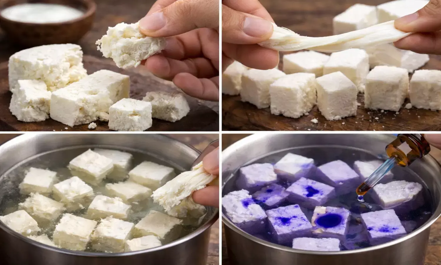 how to identify adulterated paneer at home