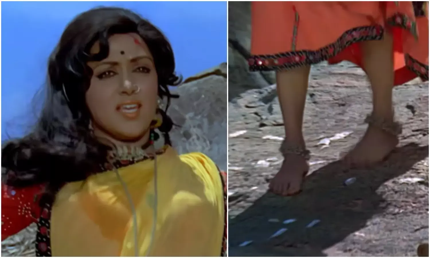 शोले फिल्म का आइकॉनिक गाना जब तक है जान में हेमा मालिनी ने तपती गर्मी में नंगे पांव डांस किया था।