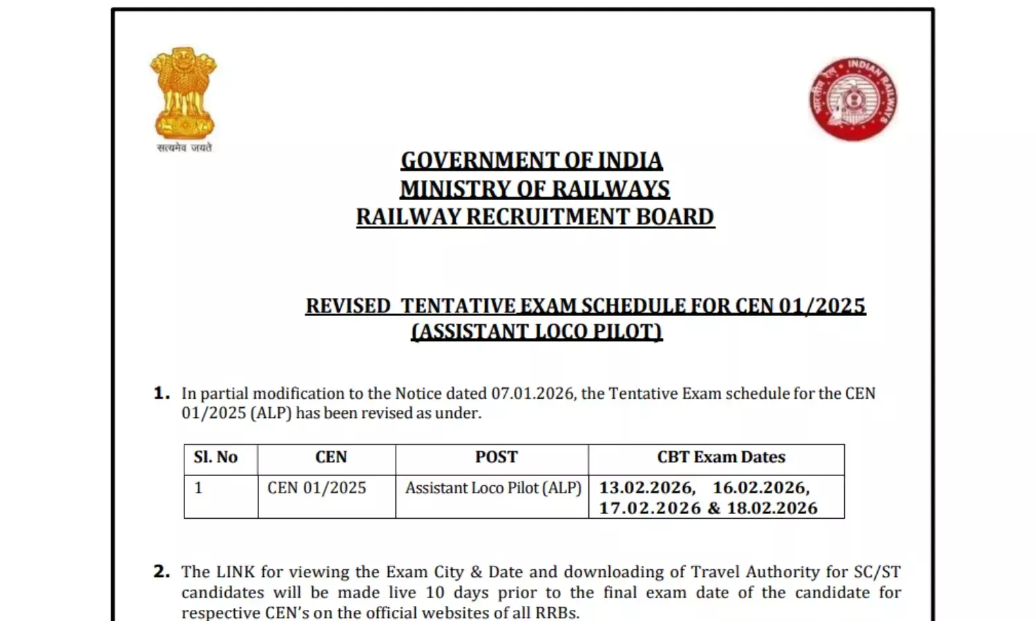 RRB ALP 2026 Exam Date Revised