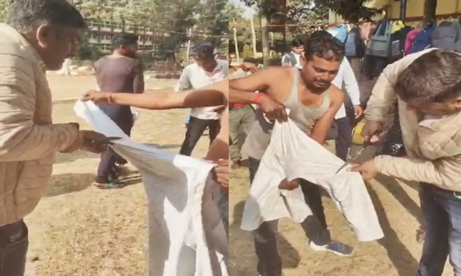 परीक्षा केंद्र पर अनुशासन के नाम पर मनमानी