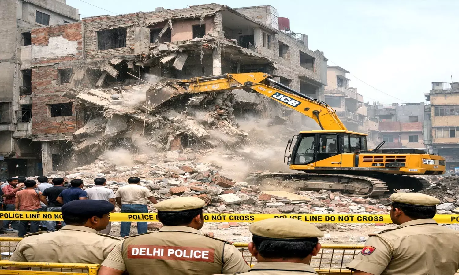 Delhi Police carried out a bulldozer operation against the illegal constructions of drug mafia