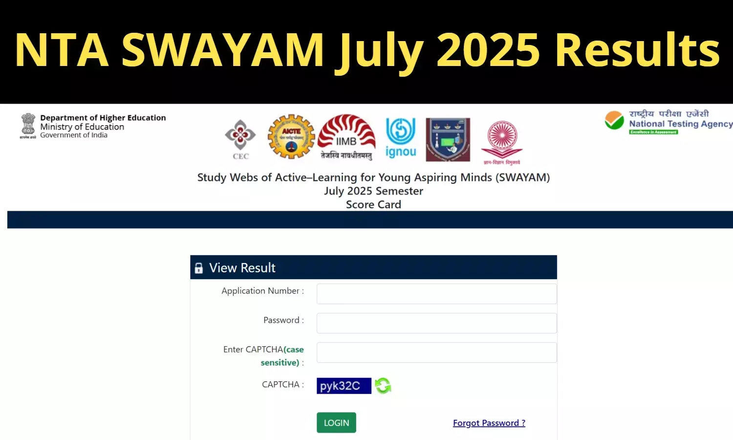 NTA SWAYAM July 2025 Results Declared NTA SWAYAM July 2025 Results Declared