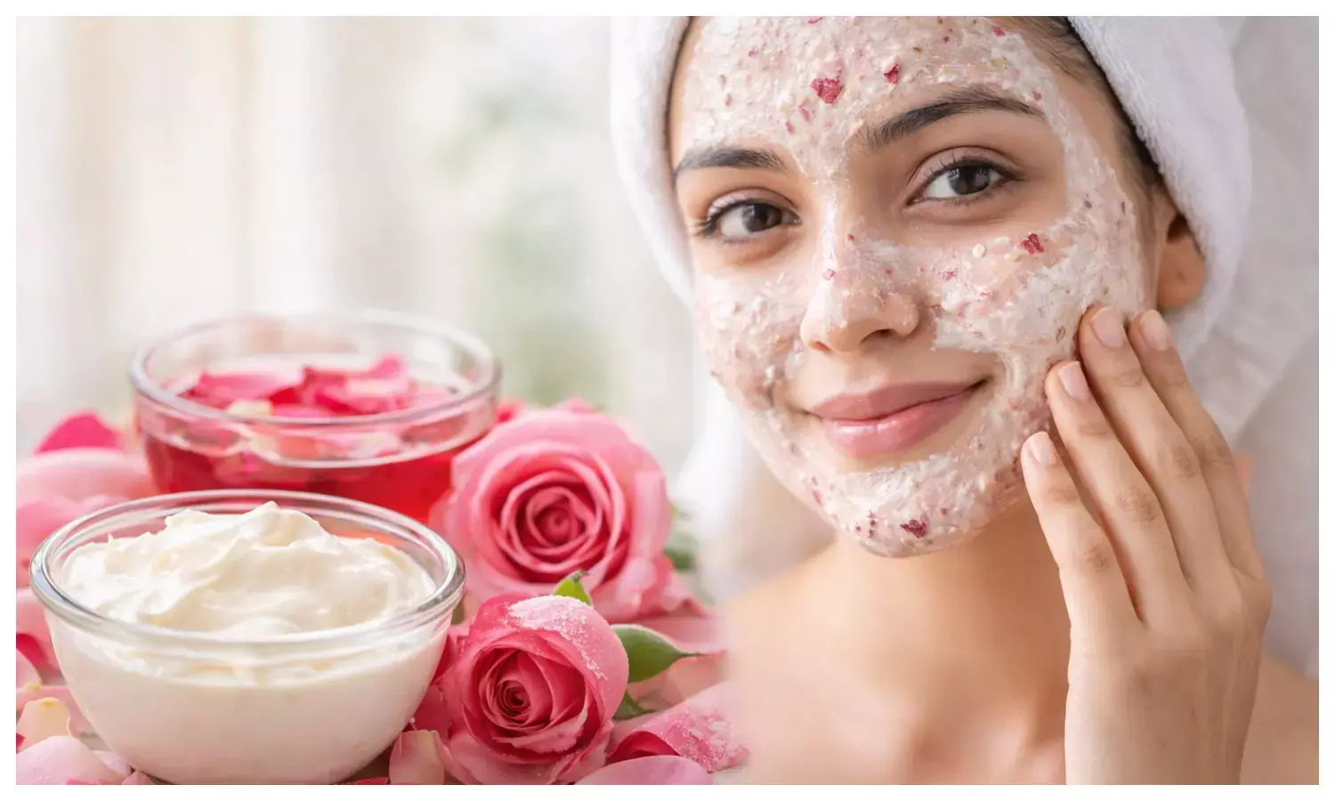 rose and cream face pack