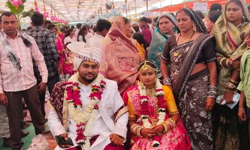 हरदिहा साहू समाज का सामूहिक विवाह : वैवाहिक बंधन में बंधे 64 जोड़े, समाज के लोगों ने दिया आशीर्वाद