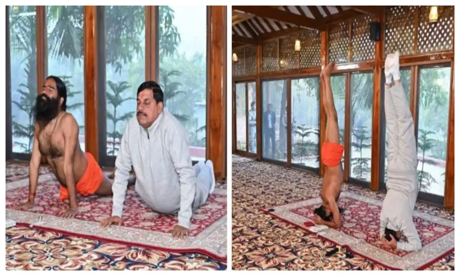 योगपीठ हरिद्वार में रामदेव के साथ किया योग अभ्यास