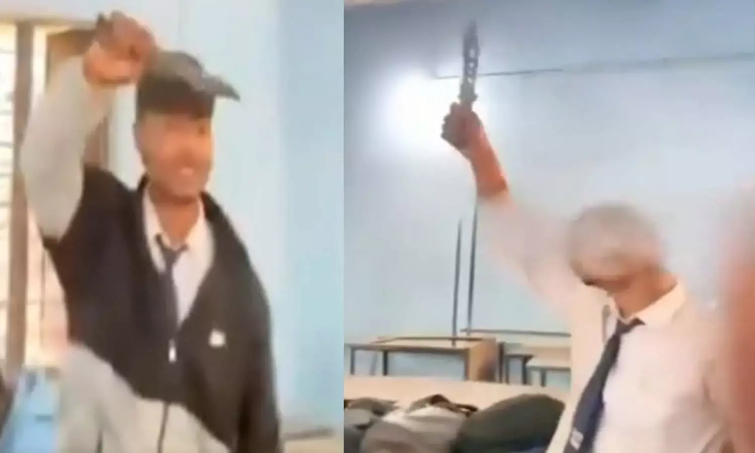 वीडियो बनाने बच्चों ने स्कूल में लहराया चाकू : सोशल मीडिया में खलबली, पुलिस ने परिजनों को थाने बुलाकर की पूछताछ