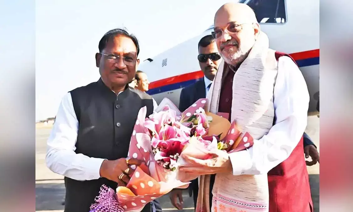 रायपुर पहुंचे केंद्रीय गृह मंत्री शाह